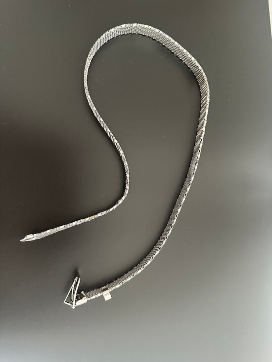 Vintage Whiting & Davis Silver Mesh Belt Disco Glam XS 24-28.5\